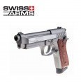 Swiss Arms 92 Pistola 4.5MM CO2 Full Metal Blow Back Plata/Madera