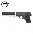 Galaxy tipo Colt 25  con estabilizador -FULL METAL- Negra  - Pistola Muelle - 6 mm